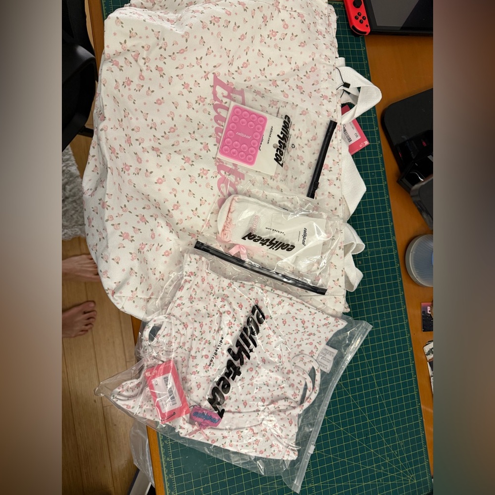 Edikted White and Pink Tank Top